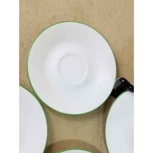 Corelle by Corning Spring Meadow Green Trim Saucer Plate 6" Made in USA Vintage - Picture 4 of 13